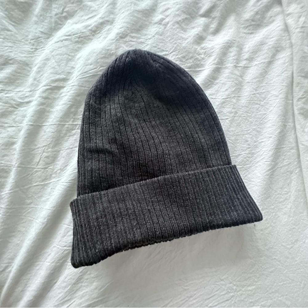 Dark Gray Ribbed Beanie